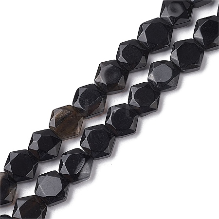 Dyed & Heated Natural Black Agate Beads Strands G-K359-C12-01-1