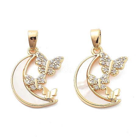 Brass Micro Pave Cubic Zirconia Pendants KK-L222-013G-1