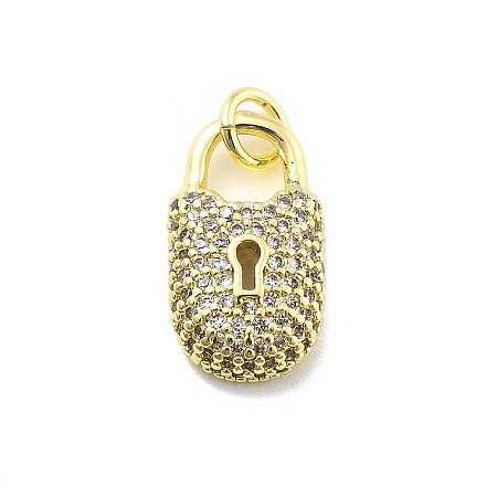 Rack Plating Brass Micro Pave Cubic Zirconia Pendants KK-D359-03G-1