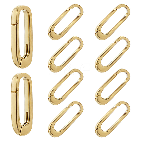 10Pcs Brass Spring Gate Rings KK-FH0008-17C-1