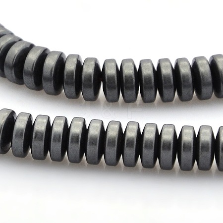 Matte Style Electroplate Non-magnetic Synthetic Hematite Rondelle Beads Strands G-M079-03-1