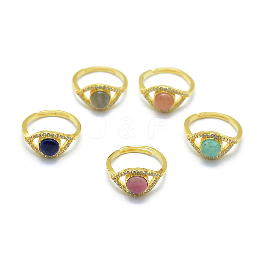 Wholesale Adjustable Natural Gemstone Finger Rings