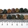 Natural Indian Agate Star Cut Round Beads Strands G-M418-C08-01-5