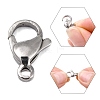 Tarnish Resistant Polished 304 Stainless Steel Lobster Claw Clasps STAS-R072-39A-3