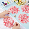 4Pcs Peony Polyester Embroidery Sew On Patches PATC-CY0001-72A-3