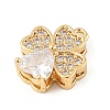 Brass Micro Pave Clear Cubic Zirconia Charms KK-R219-30G-2