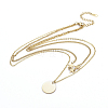 304 Stainless Steel Double Layer Necklaces NJEW-F267-24-2