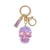 Acrylic Skull Tassel Keychain PW-WG678F1-01-1