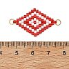 Glass Seed Beads Connector Charms PALLOY-MZ01416-4