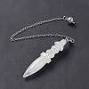 Natural Quartz Crystal Pointed Dowsing Pendulums AJEW-B020-06P-09-3