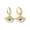 Evil Eye Real 18K Gold Plated Brass Dangle Leverback Earrings EJEW-Q797-01E-G-1