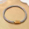 304 Stainless Steel with Polyester Metallic Cord Bracelets for Women BJEW-Z145-01G-28-1