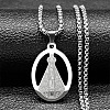 201 Stainless Steel Nossa Senhora Aparecida Virgin Mary Pendant Necklaces for Women LS-NJEW-K283-01P-1