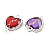 Polymer Clay Heartbreak Beads with CCB Plastic Frame Connector Charms CLAY-T022-29M-01-2