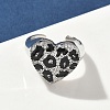 Brass Micro Pave Cubic Zirconia Cuff Rings RJEW-H256-07P-2