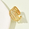 Adjustable 304 Stainless Steel Cuff Open Rings for Women RJEW-Z122-03G-06-3