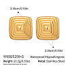 304 Stainless Steel Geometric Textured Square Stud Earrings VM3075-1-2