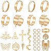 DIY Stainless Steel Charms Cuff Ring Making Kit DIY-SC0026-07G-1
