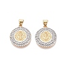 Religion Brass Micro Pave Clear Cubic Zirconia Pendants KK-N287-44GP-02-1