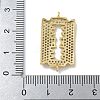 Rack Plating Brass Micro Pave Clear Cubic Zirconia Blade Shaped Connector Charms KK-A234-070G-3