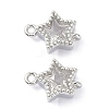 Eco-Friendly Brass Micro Pave Clear Cubic Zirconia Links Connectors ZIRC-C022-06P-1