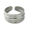 304 Stainless Steel Grooved Open Cuff Ring RJEW-L110-007P-2