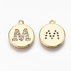 Brass Micro Pave Clear Cubic Zirconia Charms X-KK-N231-233M-NF-2