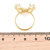 Brass Micro Pave Cubic Zirconia Finger Rings GL-CBA65A8-01G-15-5