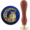 Brass Wax Seal Stamp with Handle AJEW-WH0184-0559-1