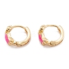 Brass Micro Pave Clear Cubic Zirconia Huggie Hoop Earrings EJEW-P187-C-3