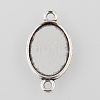 Antique Silver Tibetan Style Alloy Flat Oval Cabochon Connector Settings LS-TIBE-M022-06AS-5