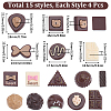SUNNYCLUE 60Pcs 15 Styles Opaque Resin Imitation Chocolate Cabochons CRES-SC0002-67-2