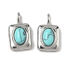 Dyed Synthetic Turquoise Rectangle with Oval Charms STAS-L022-516P-01-1