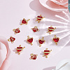 12Pcs 3 Styles Brass Enamel Sacred Heart of Jesus Links Connector Charms KK-SC0007-86-5