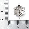 Rack Plating Brass Clear Cubic Zirconia Flower Connector Charms KK-A234-038P-3