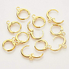 Brass Huggie Hoop Earring Findings KK-BC0005-28G-5