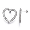 Brass Micro Pave Clear Cubic Zirconia Stud Earrings EJEW-T046-012P-NF-3