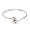 Non-Tarnish 304 Stainless Steel Double Hands Hug Open Cuff Bangle BJEW-L682-003P-1