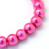 Baking Painted Pearlized Glass Pearl Round Bead Strands X-HY-Q330-8mm-10-2