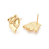 Brass Stud Earring Findings KK-N263-13G-2