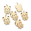 316 Surgical Stainless Steel Enamel Pendants STAS-H100-13G-2