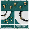   10pcs 5 style Brass Micro Pave Cubic Zirconia Beads ZIRC-PH0001-42-4