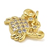 Marine Theme Rack Plating Brass Micro Pave Cubic Zirconia Pendants X-KK-I718-28G-02-2