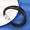 Braided Microfiber Leather Cord Bracelets for Women Men BJEW-D304-17P-02-1