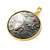 Rack Plating Carved Natural Black Lip Shell Pendants SH-CBA69D1-03G-01-2