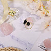 1Pc Raw Natural Gemstone Nuggets Beads Alloy Cuff Rings RJEW-PH0001-15C-4