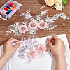  2Pcs 2 Styles 3D Flower Pattern Polyester Embroidered Lace Appliques DIY-NB0010-99-3