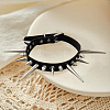 Punk Rock Style Alloy Spiked Cone Rivet Imitation Leather Chocker Necklaces NJEW-WH20011-10P-01-3