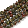 Natural Unakite Beads Strands G-A257-A16-01-1