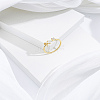 1Pc Letter Brass Rhinestone Open Cuff Rings for Women AJEW-LP0004-47X-G-3